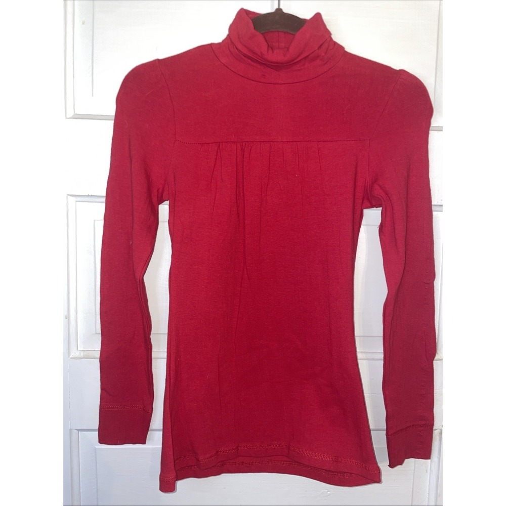 NWT 1955 Vintage Premium Small Long Sleeve Red Turtleneck Warm | Detail at Chest